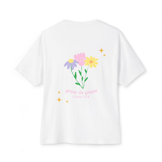 "grow in grace" floral tee
