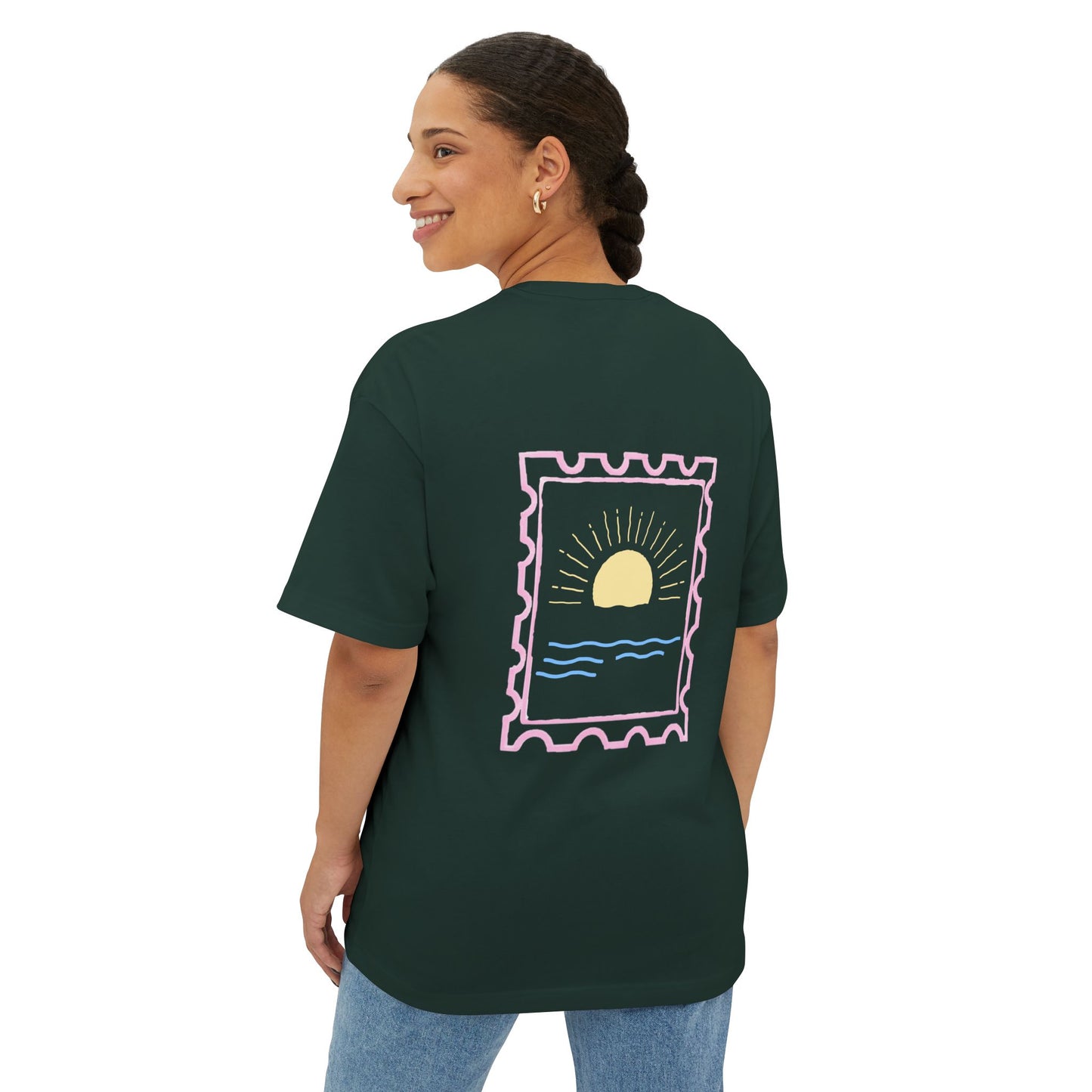 sunset stamp tee
