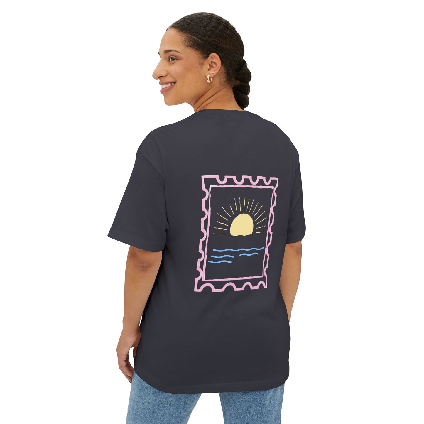 sunset stamp tee