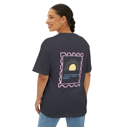 sunset stamp tee