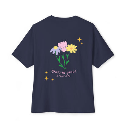 "grow in grace" floral tee