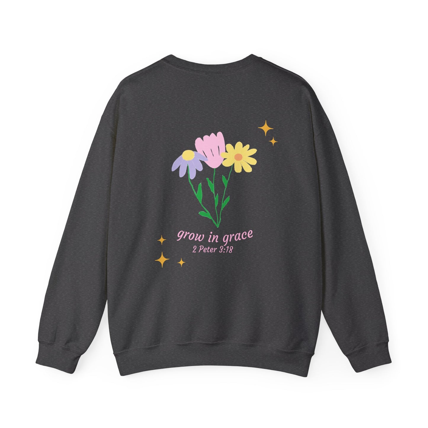 "grow in grace" floral crewneck