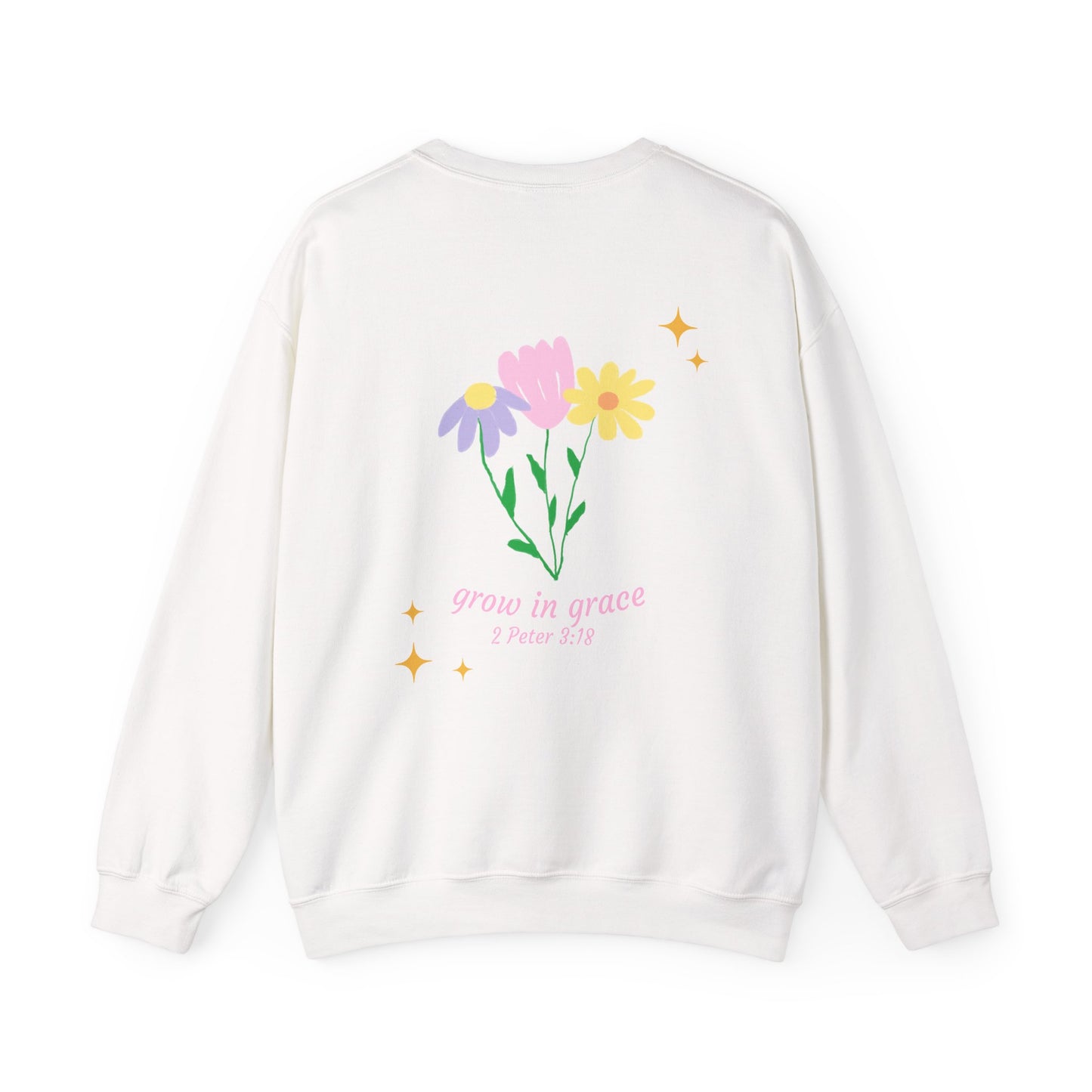 "grow in grace" floral crewneck