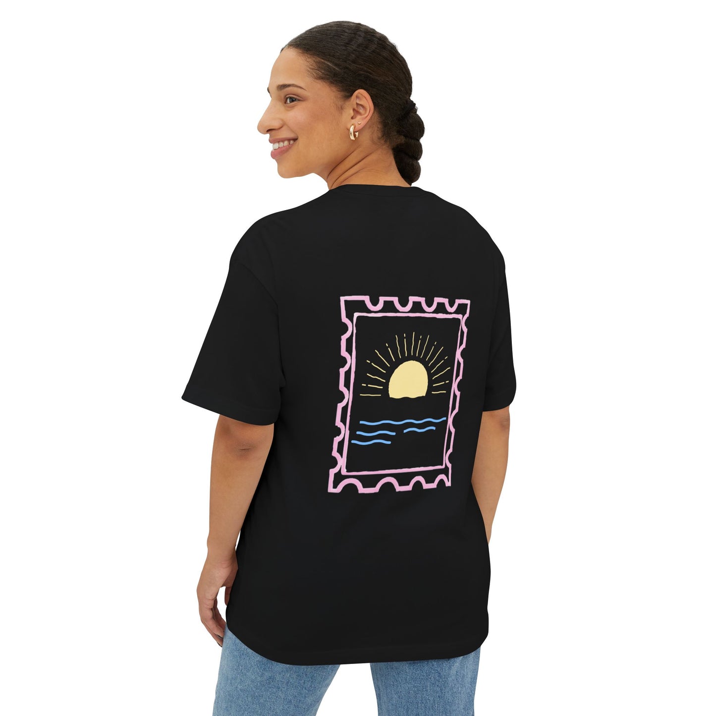 sunset stamp tee