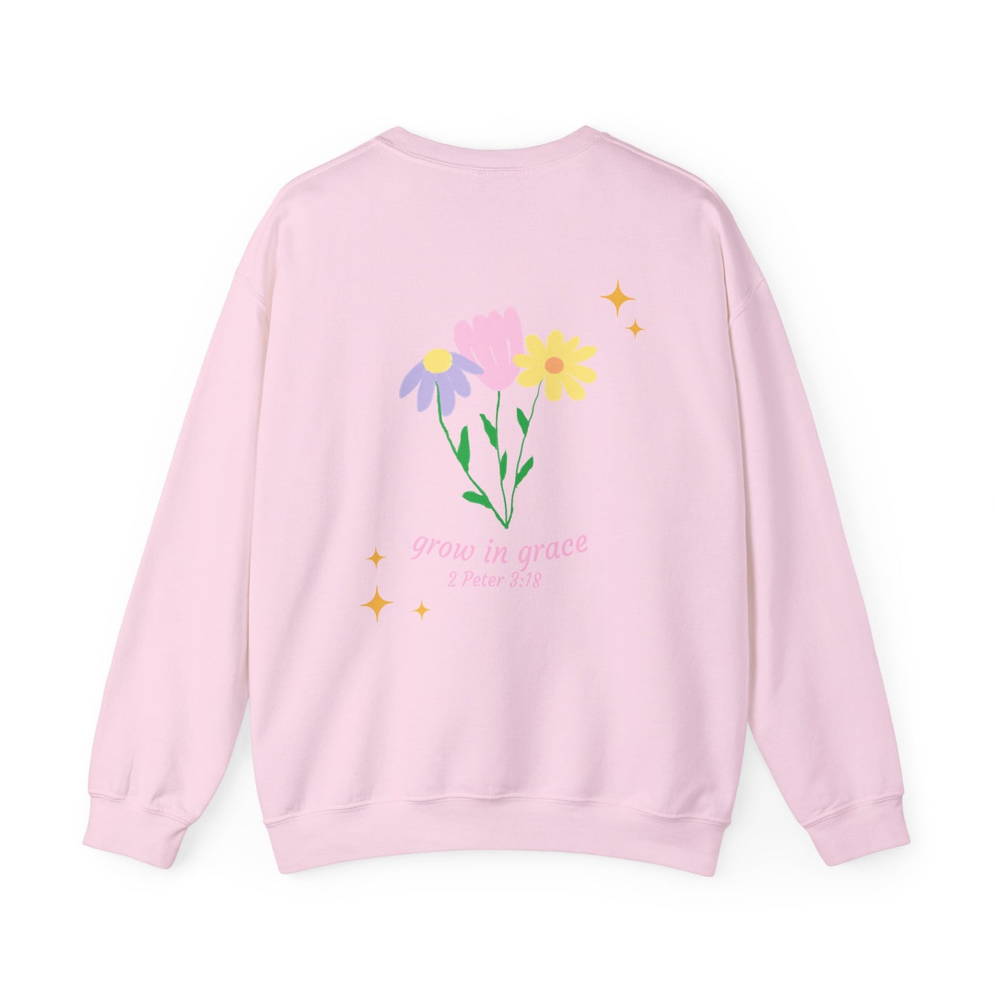 "grow in grace" floral crewneck